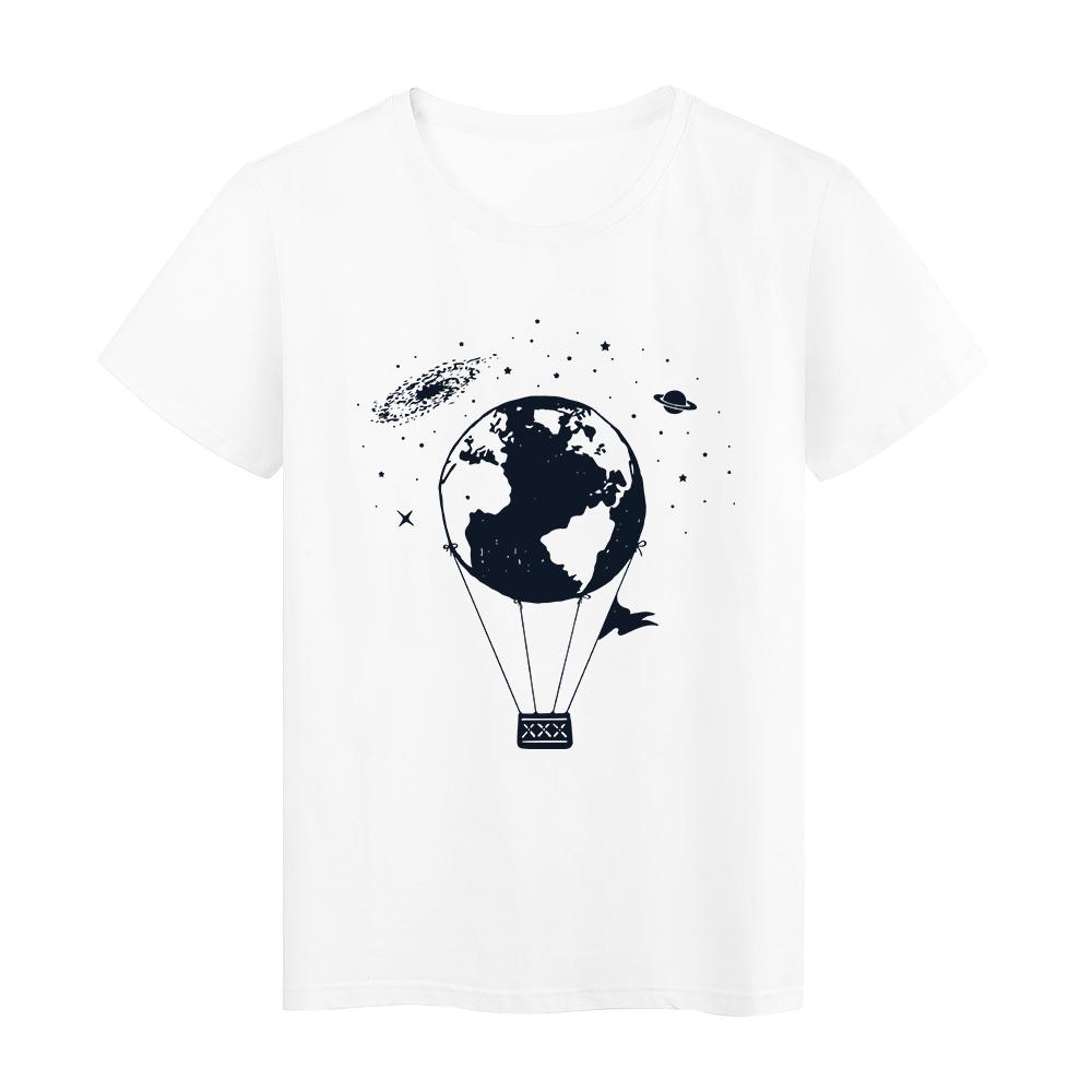 Black Moon And Forest Graphic Printed Tshirts Womens Cosmic Belief Series Short Sleeve Vintage Casual Style