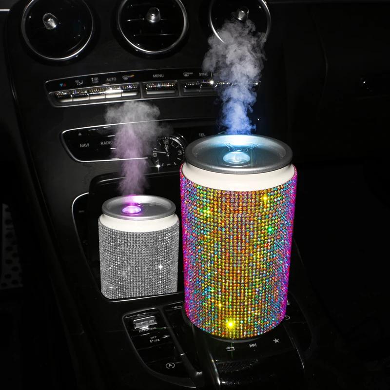 Автомобильный увлажнитель Diamond Crystal со светодиодной подсветкой, настольные увлажнители, портативный USB-мини-освежитель воздуха, автомобильные аксессуары для женщин