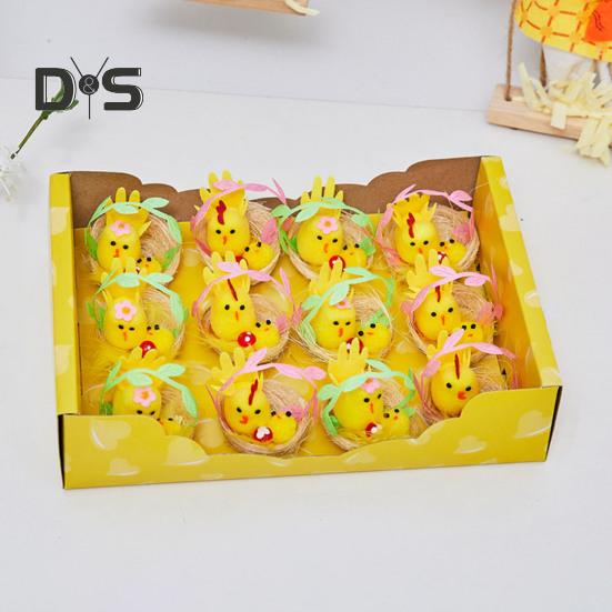 Пасхальные меховые цыплята, мини-плюшевые имитационные цыплята, кролики, украшения с гнездом, пушистые животные, игрушки, пасхальные яйца, наполнитель для детей, украшение для дома и сада своими руками