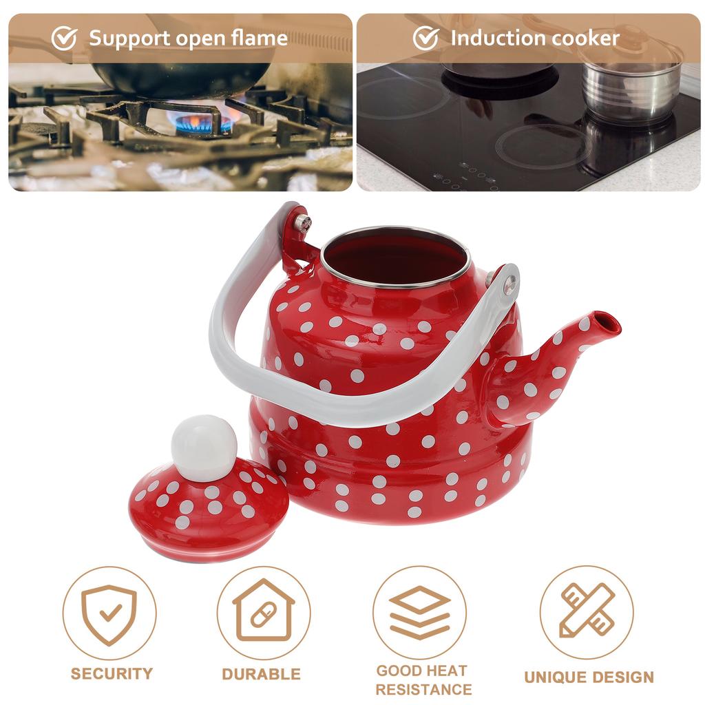 Эмалированный чайник с противоожоговой ручкой, чайник для воды, бытовой кипятильник, изысканный внешний вид, чайник из нержавеющей стали для кухни