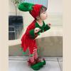 Children Christmas Dwarf Accessories for Boy Girl Kids Christmas Elf Costume Includes Elf Suit Elf Hat and Shoe Covers