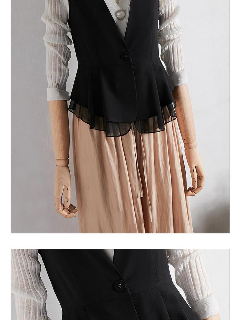 Шифоновый короткий женский жилет без рукавов 2025 - Легкий многослойный топ