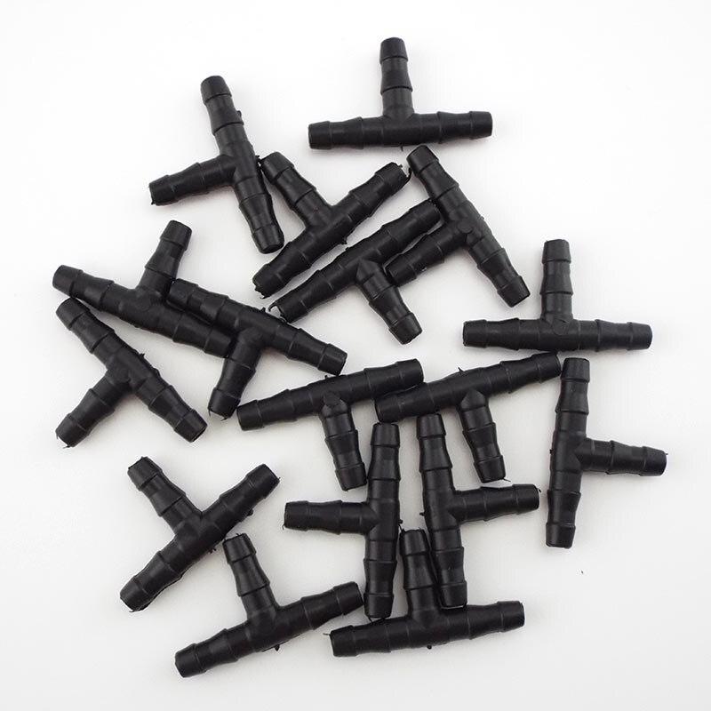 50 шт. 4/7 мм трубка-тройник, разъем-барб, садовый шланг для полива капельного орошения, Т-адаптер, разветвитель садовой воды