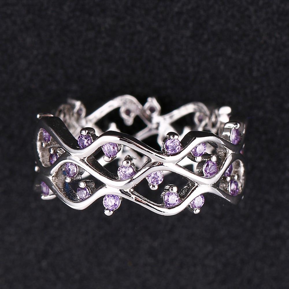 BELLA BOX Роскошные геометрические кольца с аметистом для женщин, обручальное полое кольцо, оптовая продажа, ювелирное изделие, подарок