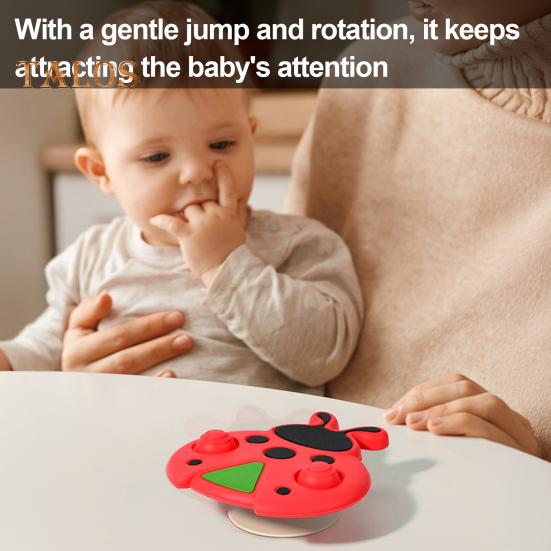 3Pcs Suction Spinner Toy Insect Shape Sucker Spinner 360 Degrees Rotating Silicone Teether for Highchairs