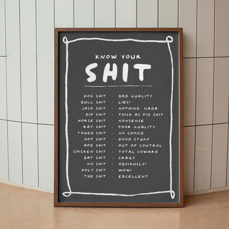 30 способов сказать Fvck Печать плаката Черно-кремовая настенная живопись Печать картин Спальня Дом Гостиная Украшения