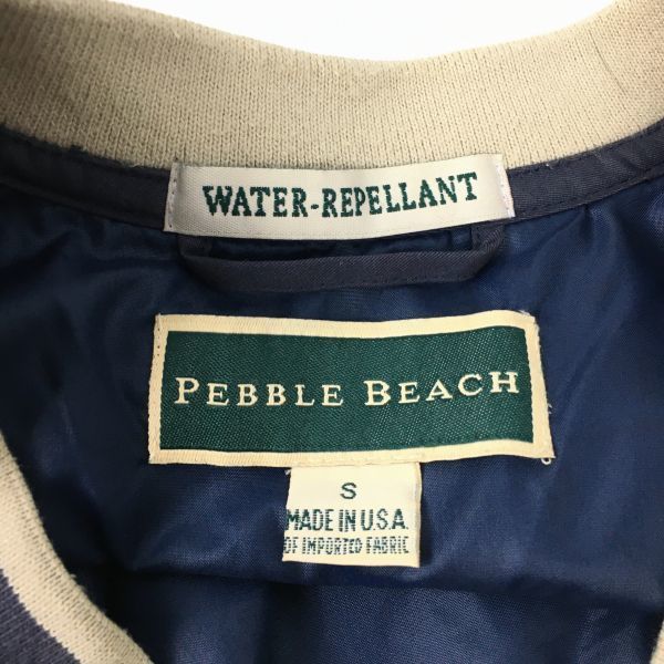 PEBBLE BEACH Сделано в США Винтажный Водонепроницаемый Пуловер Блузон Толстовка Размер S Темно-синий(ИСПОЛЬЗОВАЛ)