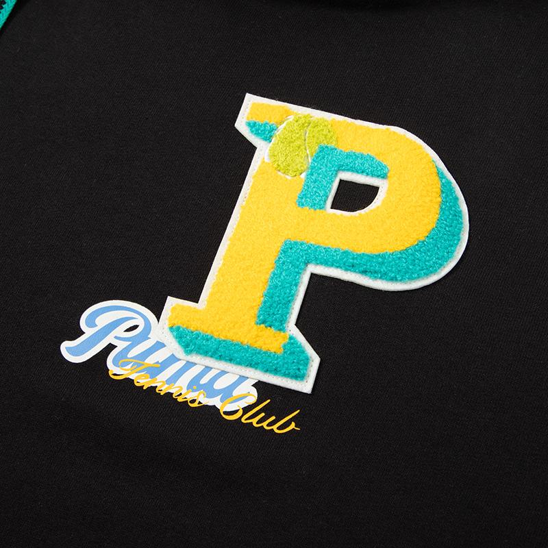 Puma Толстовка унисекс с капюшоном и принтом в виде букв, с завязками на талии, с длинным рукавом, в американском стиле, черная 625801-01