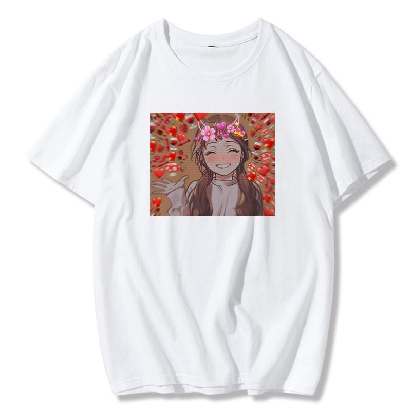 Women&Amp;#39;S T Shirts Summer O Neck Short Sleeve Tee Ulzzang Harajuku Vintage Oversized T Shirt Cartoon Female T-Shirt Tops Clothes