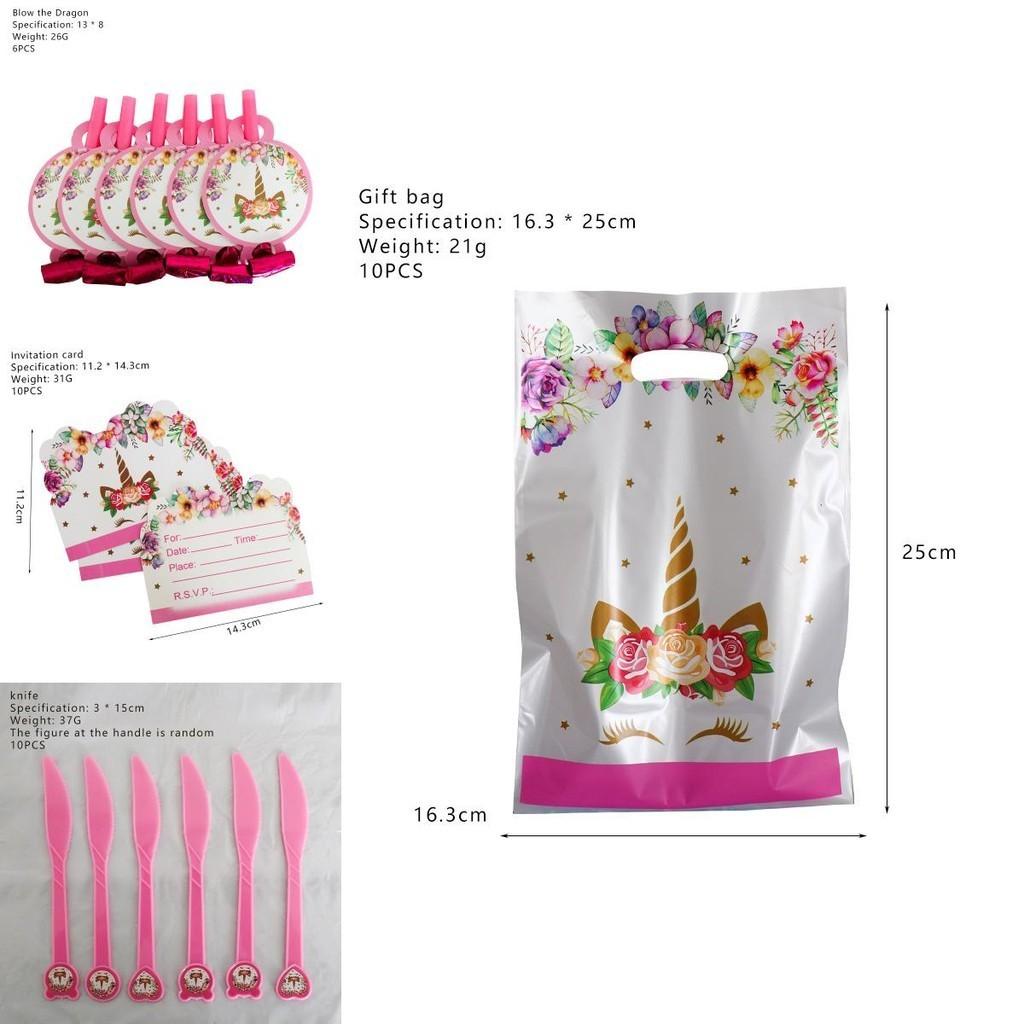 Венок Единорог Детские Принадлежности для Дня Рождения Красочная Посуда Тарелки Чашки и Вилки