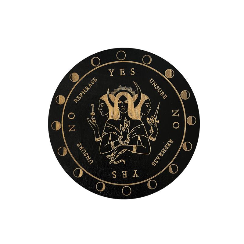 Алтарные украшения, Исцеляющая доска для медитации, маятниковая игра, деревянная гадальная доска с лунной звездой