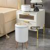 Pressed Luxury Covered High-Base Household Bathroom Kitchen Trash Can Living Room Bedroom Creative Paper Bin