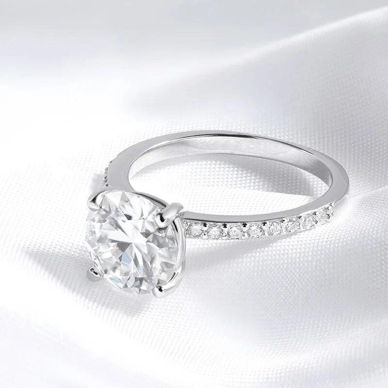 1-3CT D Цвет Муассанит Кольцо для Женщин Стерлингового Серебра 925 Сверкающего Лабораторного Бриллианта Обещание Группа Подарок на День Святого Валентина GRA
