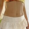 Double Layer Crisscross Cubic Zirconia Chain Navel Ring Waist Chain for Women Gold Tone Adjustable Body Chain Belly Jewelry