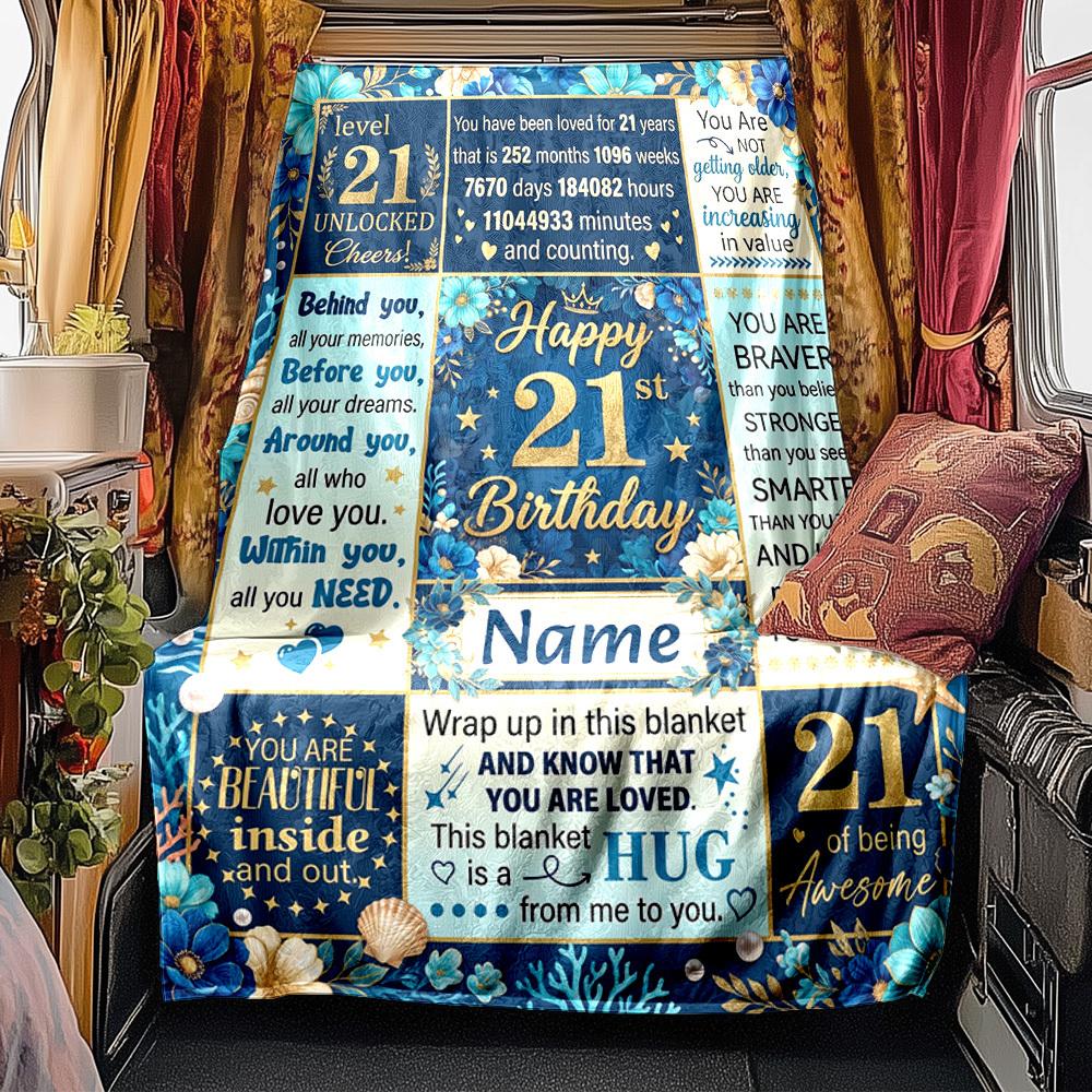 21St Birthday Celebration Blanket Durable Comfort For Sofa Couch Office Bed Picnics Ideal For All Seasons Stylish Decor Perfect Gift For Relatives And