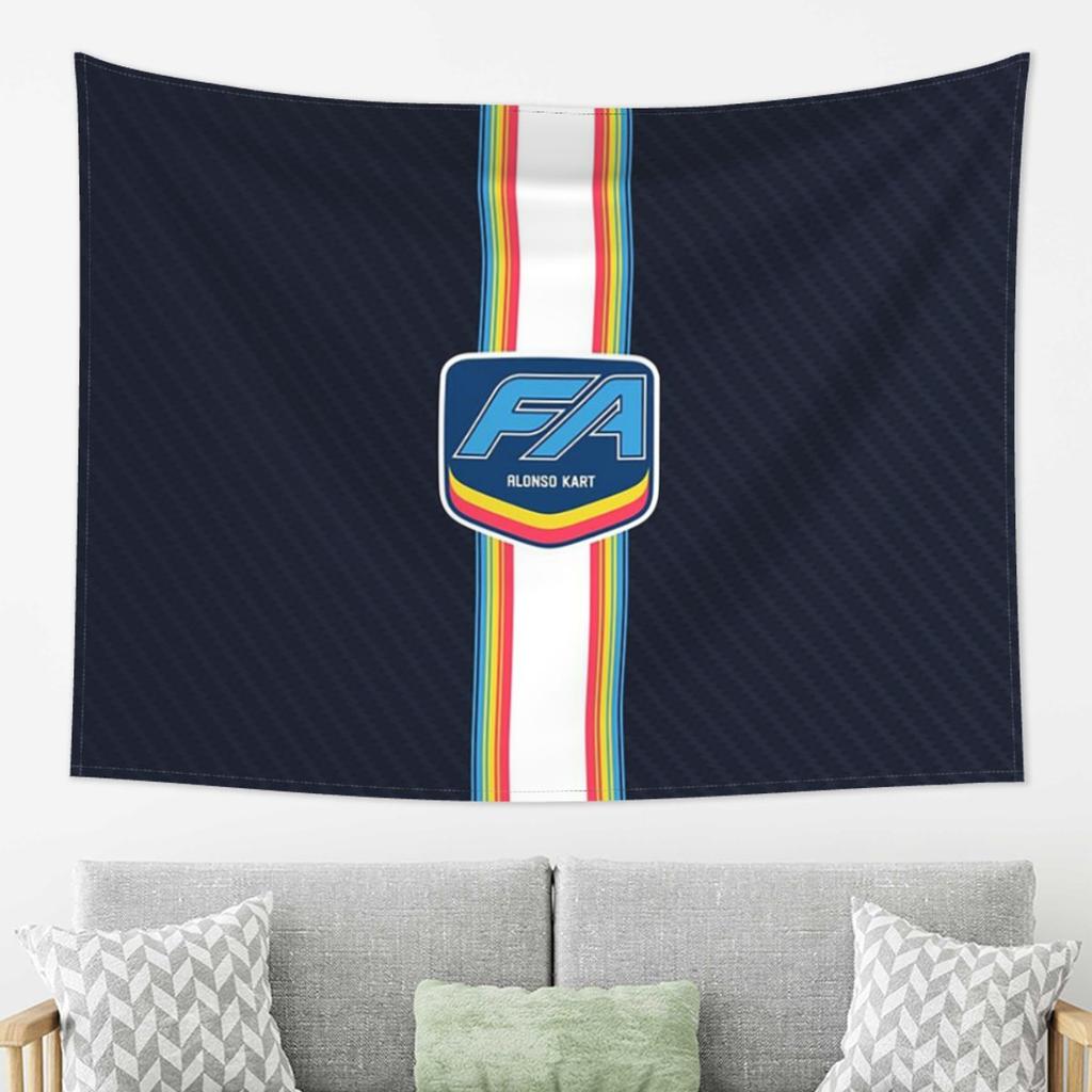 FA Alonso Kart Tapestry Wall Hanging Aesthetic Home Decor Tapestries for Living Room Bedroom