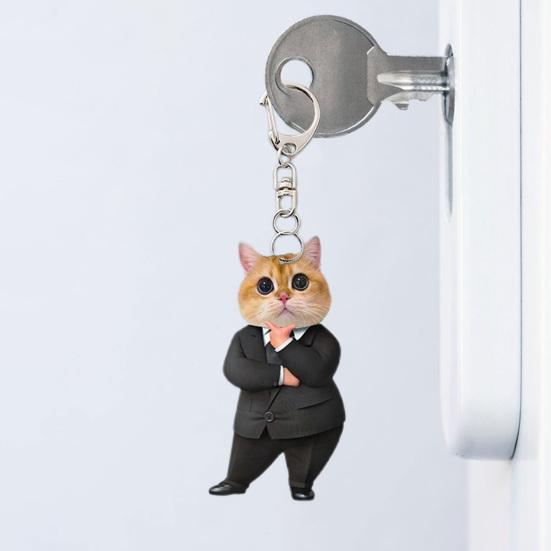 1 шт/3 шт брелок для ключей с изображением кота акриловый мультяшный костюм кота брелок для рюкзаков сумок сотовых телефонов украшения
