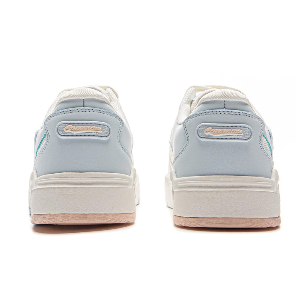 Li Ning Common 80-е Нескользящие, Износостойкие, Дышащие Низкие Скейтбордические Кроссовки Женские Белый Синий AGCV052-2