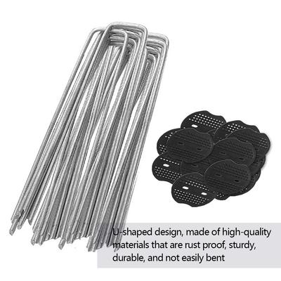 30/60/90 шт. Садовые колышки Устойчивые к ржавчине U-образные металлические шпильки Прочные шипы Грунтовая скоба с буферными шайбами для фиксации растений сорняков