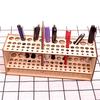 Wooden Paint Brush Holder 67 Hole Pen Rack Wall-mounted Artist Brush Organizer Desk