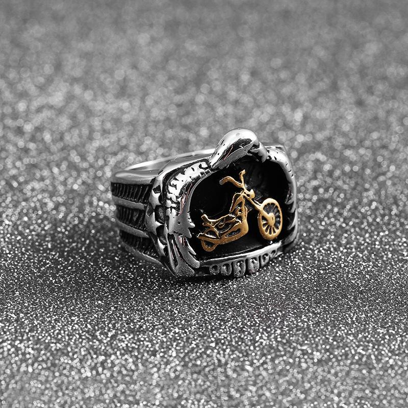 Retro Frosted Matte Eagle Motorcycle Motorcycle Men's Rough Polished Ring Bracelet