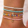 Jewelry Cute Joker Star Moon Key Pendant Temperament Color Beads Anklet.