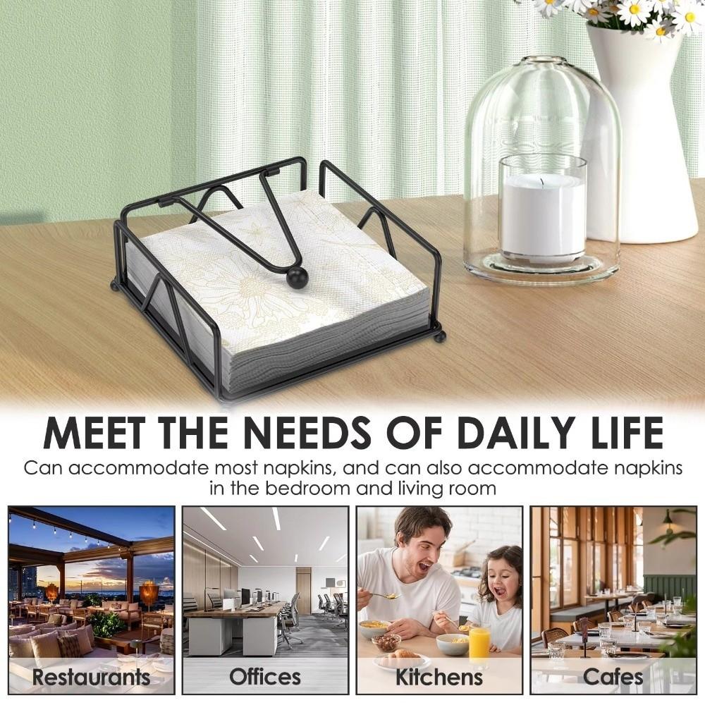 Square Design Paper Napkin Organizer Vertical Tissue Organizer Napkin Holder Desktop Placement