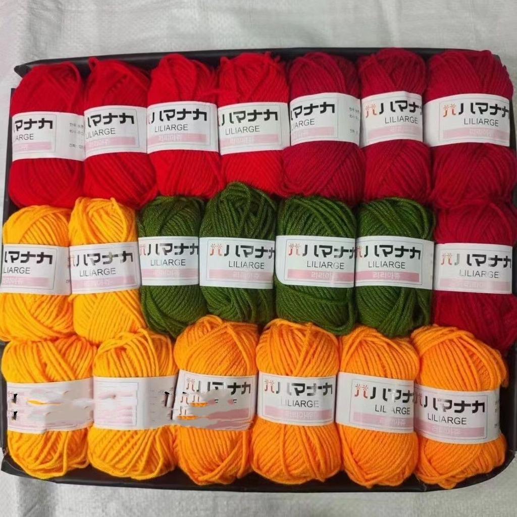 20 шт./лот Набор пряжи из молочного хлопка 4 нити Мягкая детская хлопковая пряжа Шерстяная пряжа для вязания кукол, сумок, свитеров, шапок Комбинированный набор