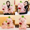Clover Four Leaves Pig Hugging Heart Shaped Rose Doll Plush Toy Gift Animal