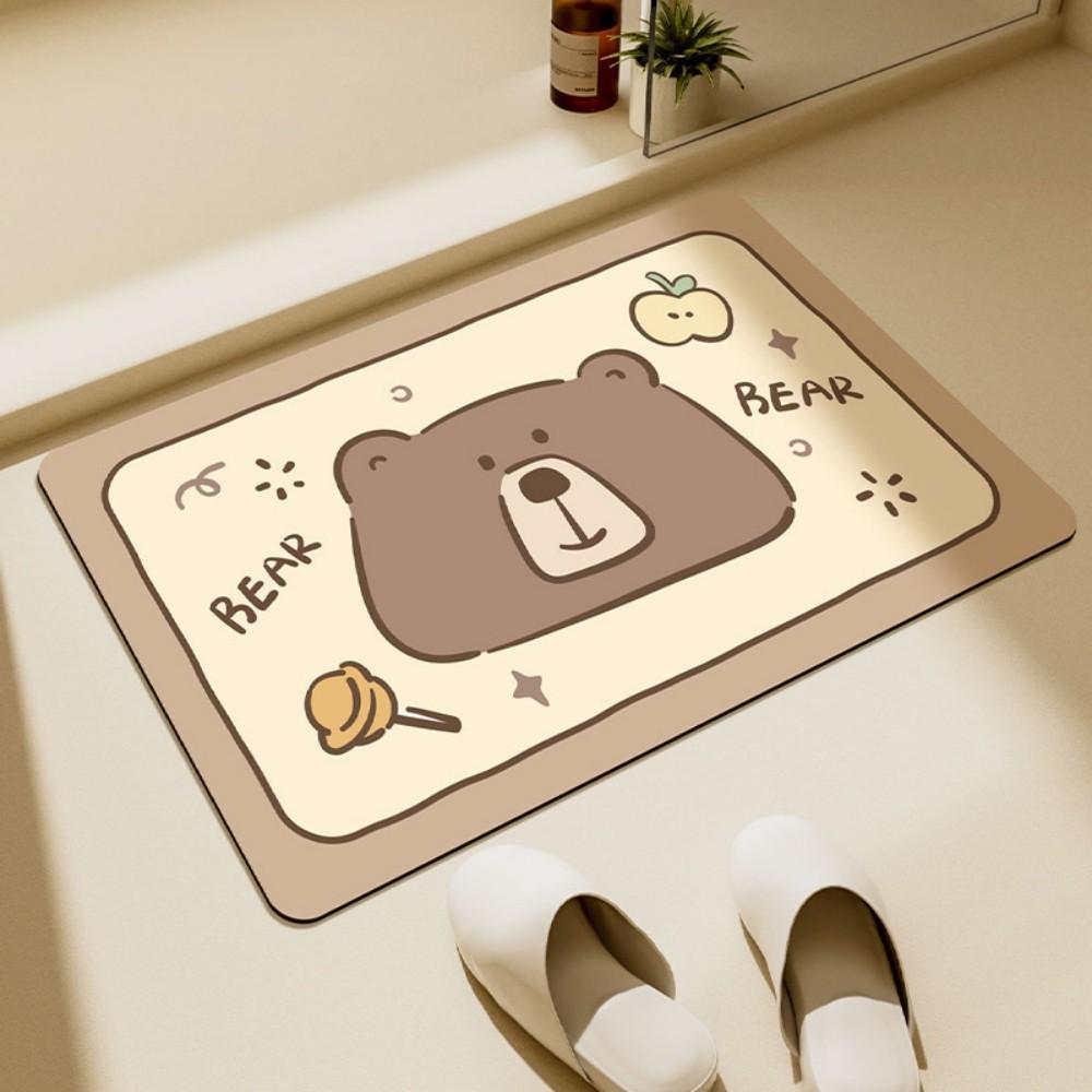 Cartoon Bathroom Entryway Anti Slip Absorbent Rug Non Slip Wear Resistant Water Absorbing Quick Drying Mat Home Decor