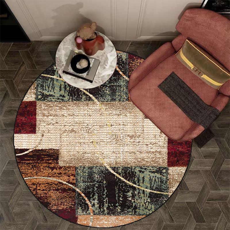 Современный Простой Круглый Ковер Гостиная Коврик для Дивана Легко Чистить Большой Декор для Спальни Домашние Ковры Моющиеся Кофейные Столики Напольный Коврик