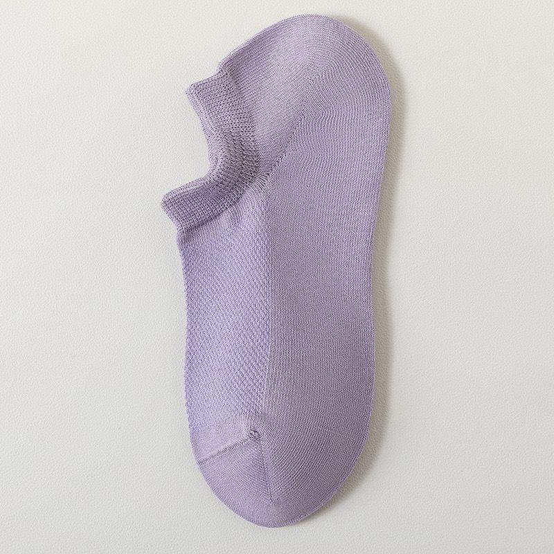 Женские летние тонкие сетчатые однотонные дышащие влагоотводящие антибактериальные дезодорирующие короткие носки-лодочки