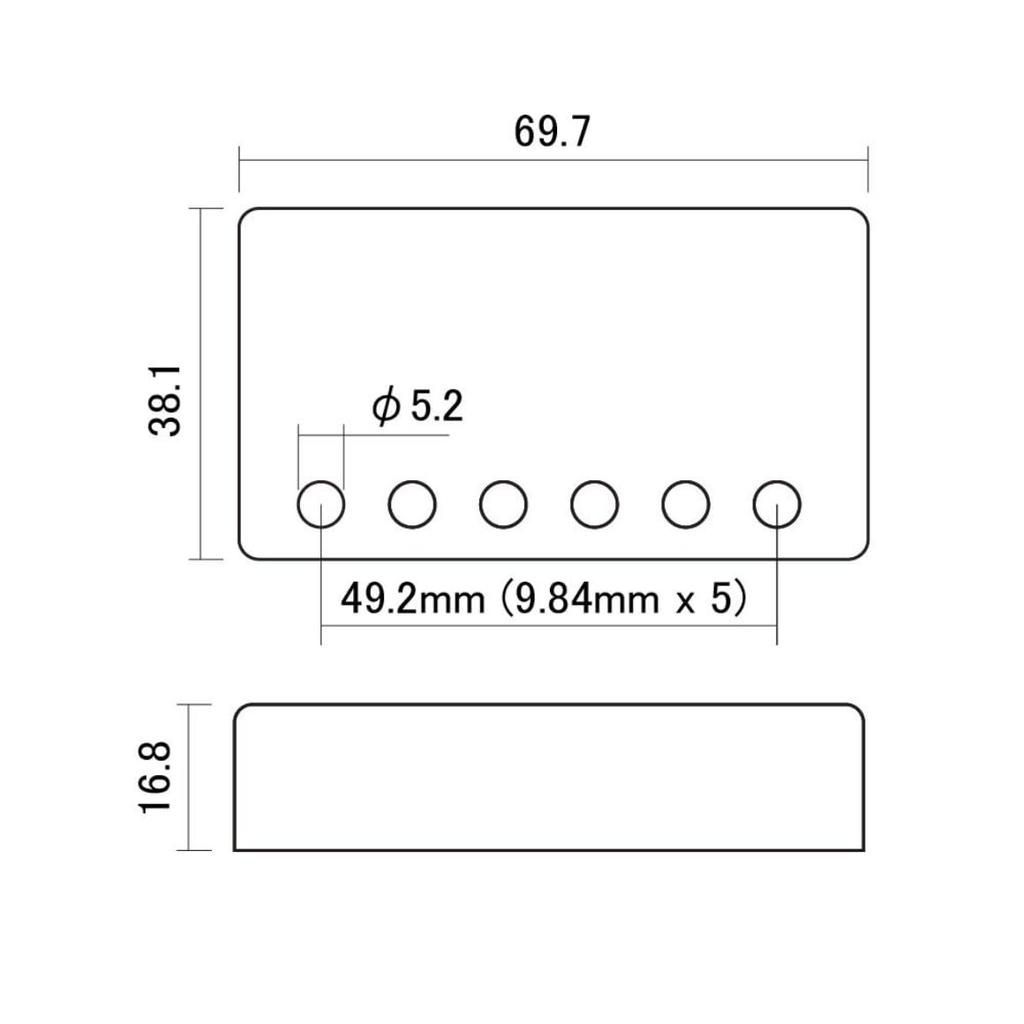 Scud Pickup Cover for Gold Humbuckers, 9.8mm Pitch, (PUC-98G)