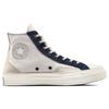 Converse 1970-е Chuck Taylor All Star Модная строчка Универсальные высокие парусиновые кеды Унисекс Молочно-белый Серый Синий