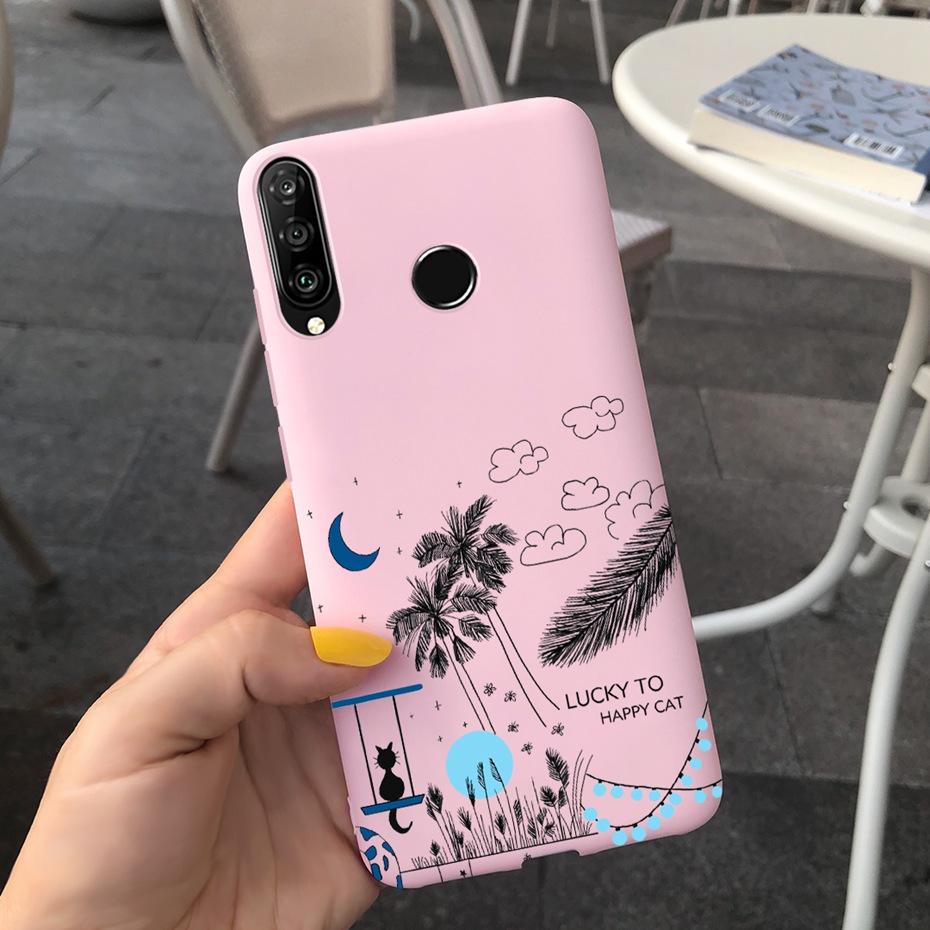 For Huawei P30 Lite Phone Case Flower Girl Pattern Soft Silicon Cover For Huawei P30 Pro Lite Case Cute Funda P 30 P30lite Cases