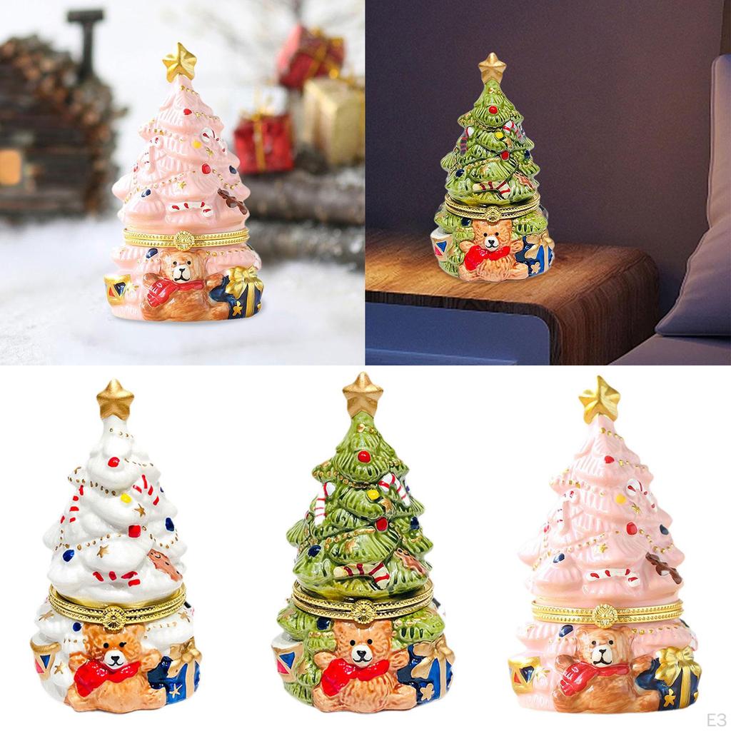 Керамическая шкатулка для украшений на елку для хранения безделушек и подарков