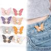 1 Pair Butterfly Waist Buckle For Women Skirt Jeans Adjustable Waist Clip Waist-Narrowing Buttons Metal Pins Clothing Accessories
