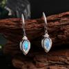 Mysterious Noble October Birthstone Natural Opal Drop Earrings S925 Silver Light Luxury Design Birthday Gift for Ladies and Girl