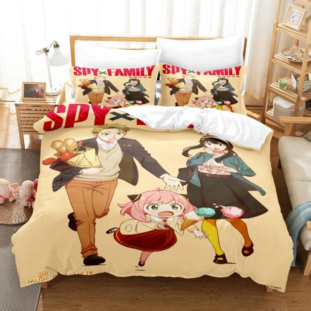 Комплект постельного белья Anime SPY×FAMILY Anya Forger Пододеяльник из микрофибры Single Queen King Twin Полноразмерный пододеяльник для подарков