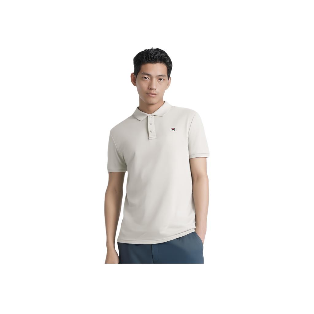 New FILA MODERN HERITAGE Polo Shirt Men's Volcanic Stone Gray F11M528121F-GY