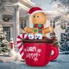 Joyfy Новогодние надувные фигурки Пряничный человечек Кружка с какао Наружные украшения Надувные для двора Встроенные светодиоды Праздничная вечеринка FT 6 с для детей