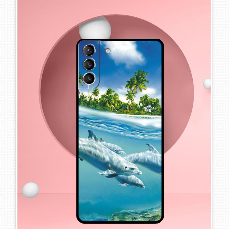 Animal Dolphin Case For Samsung Galaxy S25 Ultra S21 S22 S23 S24 Ultra S9 S10 S20 Plus S25 FE Cover Funda