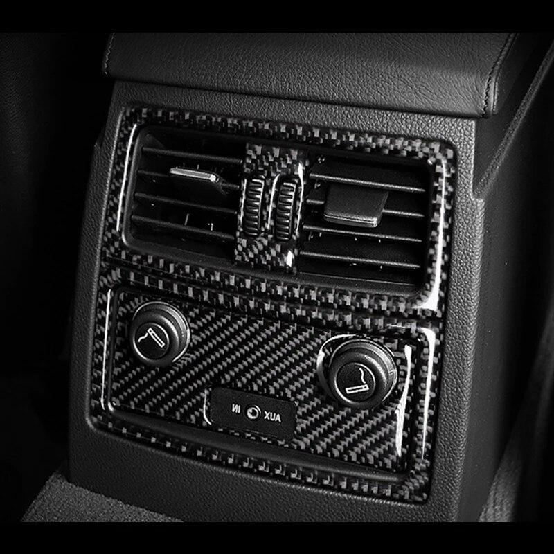 Углеродное волокно автомобиля сзади кондиционер вентиляционное отверстие панель крышка наклейки аксессуары для BMW E60 5 серии 520 523 530Li 2005-2010