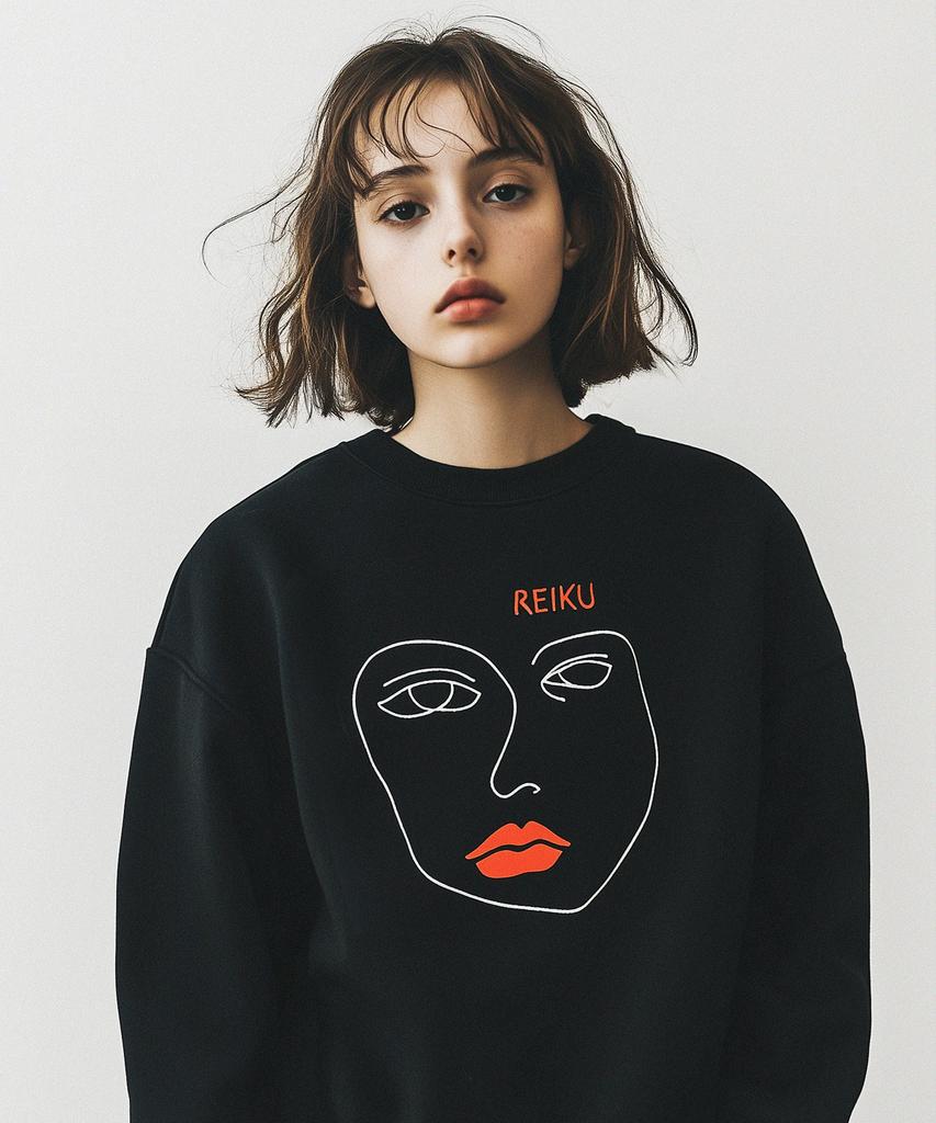 REIKU Rk Original Lip Black Mtm Lip Black Sweatshirt