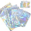 20pcs Iridescent Zip Lock Bags Pouches Cosmetic Plastic Laser Iridescent Bags Holographic Makeup Bags Hologram Zipper Bags