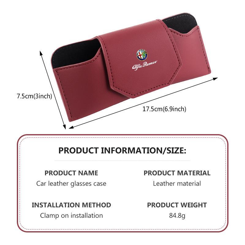For Alfa Romeo For Alfa Romeo Car Sun Visor Glasses Leather Wear-Resistant Sunglasses Protective Box Giulietta 940 2010-2014 201
