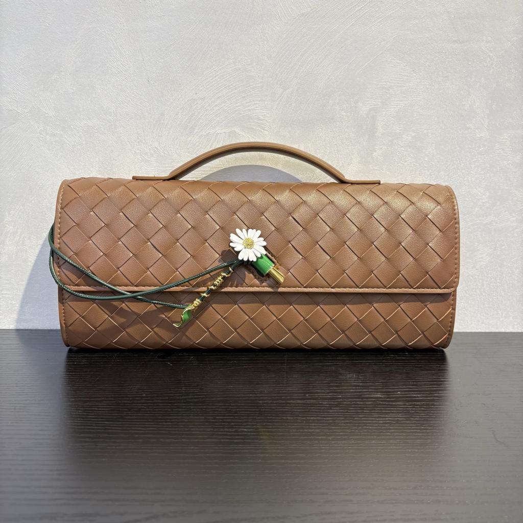 Трансграничная новая плетёная сумка, высококачественный замок-ромашка, сумка-багет, ручная вечерняя сумка, портативная сумка-мессенджер женская