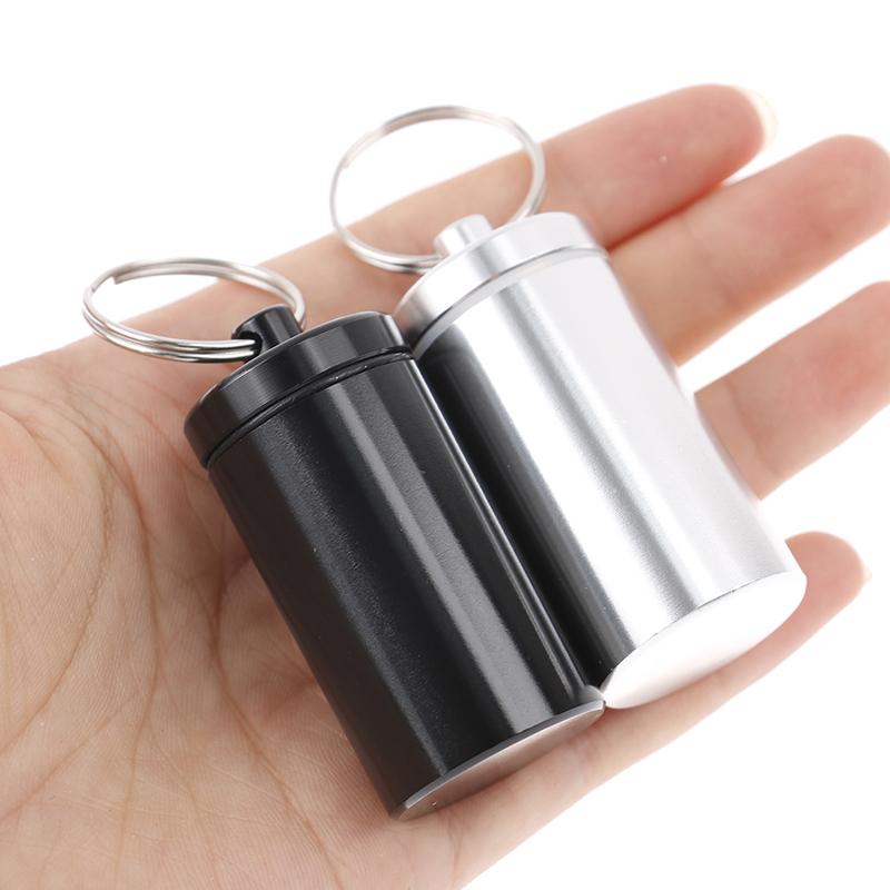 Compact Aluminum Alloy Medicine Container – Portable, Waterproof Pill Case with Keychain for On-the-Go Storage