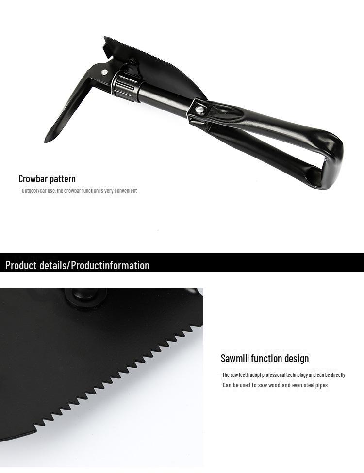 Многофункциональная аварийная автомобильная лопата: Складной инструмент военного класса для выживания на природе и использования в автомобиле