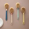 Long-handled Brown-haired Pot BrushGas Stove Cleaning BrushPot Grease Removal Coconut Palm Brush